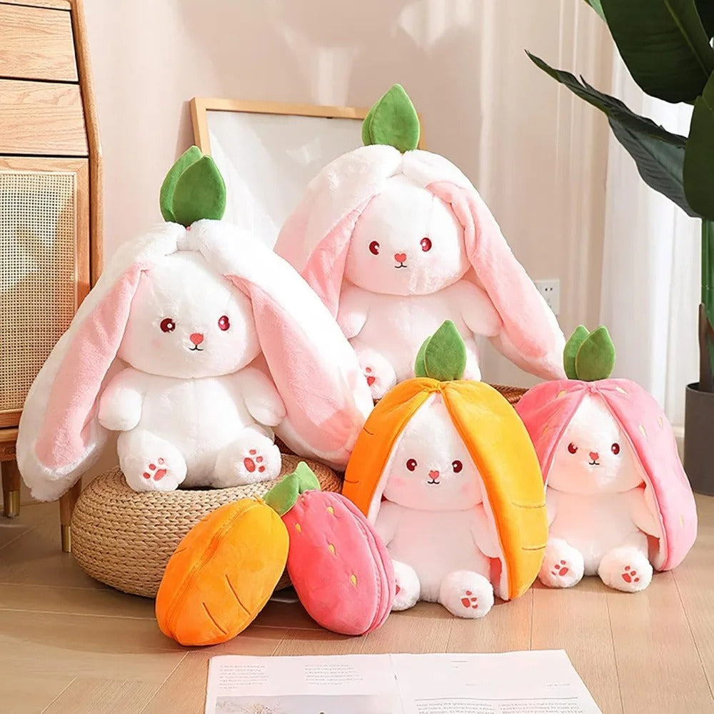 Carrot Strawberry Bunny Stuffed Toy