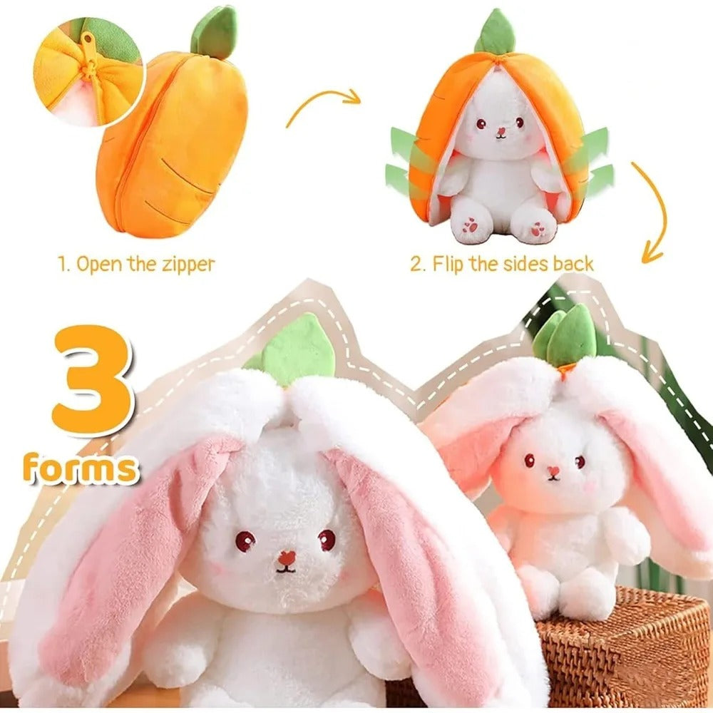 Carrot Strawberry Bunny Stuffed Toy