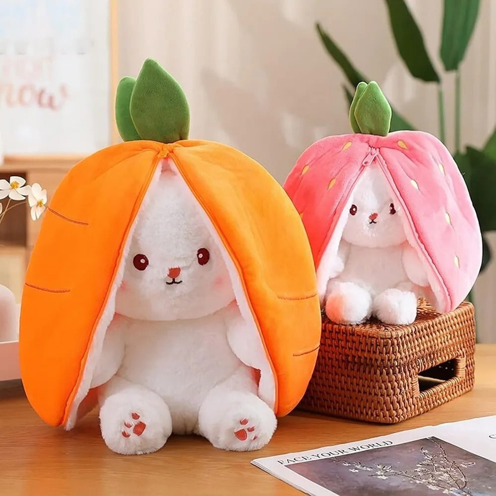 Carrot Strawberry Bunny Stuffed Toy