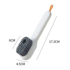 Automatic pressing liquid long handle shoe brush with soft bristles