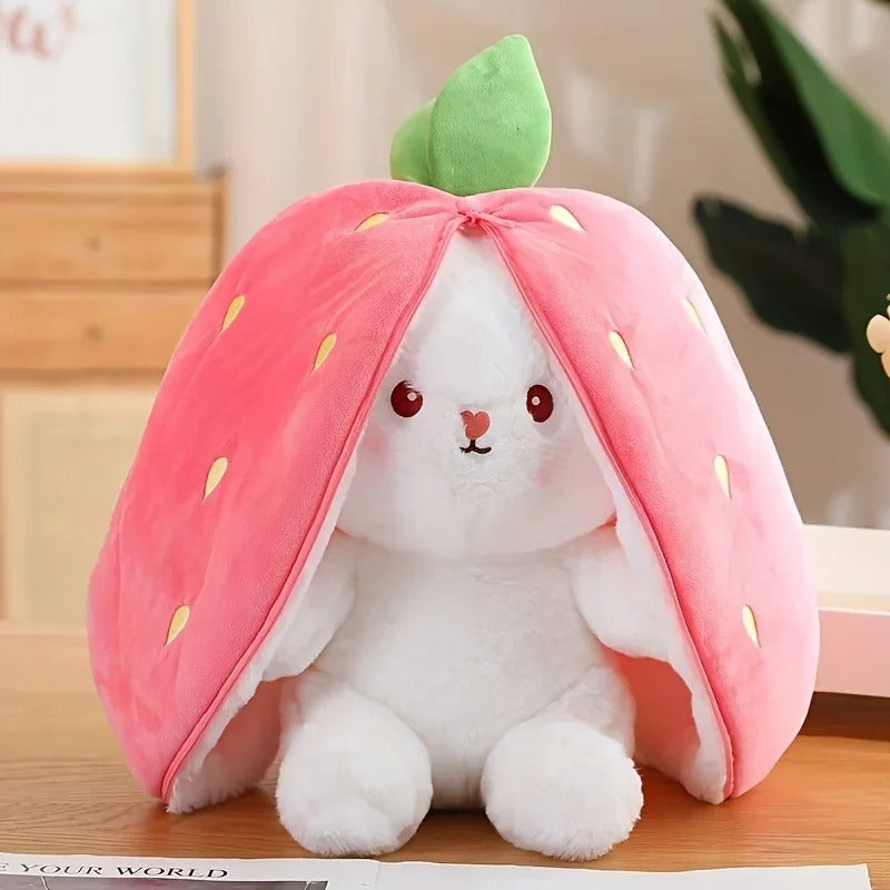 Carrot Strawberry Bunny Stuffed Toy